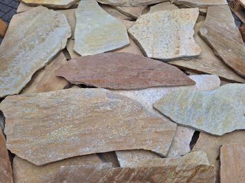 Brasil Yellow Flagstones dunformaat 1,5-3 cm dik