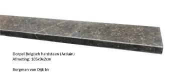 Belgisch Hardsteen binnendorpel 105x5x2 cm gezoet / facet