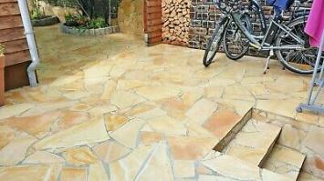 Brasil Yellow Flagstones dunformaat 1,5-3 cm dik