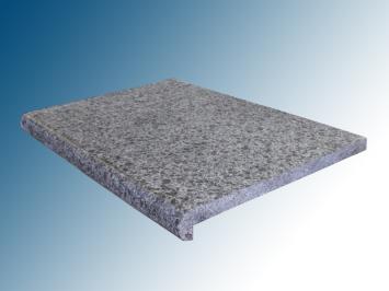 Zwembadrand Basalt 50x35x2/4 cm ronde neus gevlamd